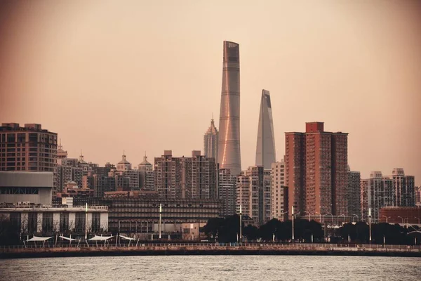 Shanghai Moderna Skyskrapor Och Lägenhet Kina — Stockfoto