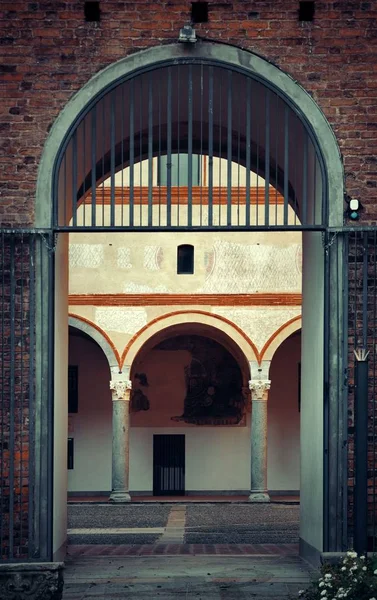 Archway Landmark Sforza Castle Milan Italy — Stock Photo, Image