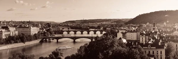 Prága Látképe Hídja Cseh Köztársaság Panorámájában — Stock Fotó