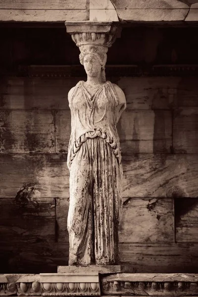 Porche Des Caryatides Temple Erechtheion Acropole Athènes Grèce — Photo