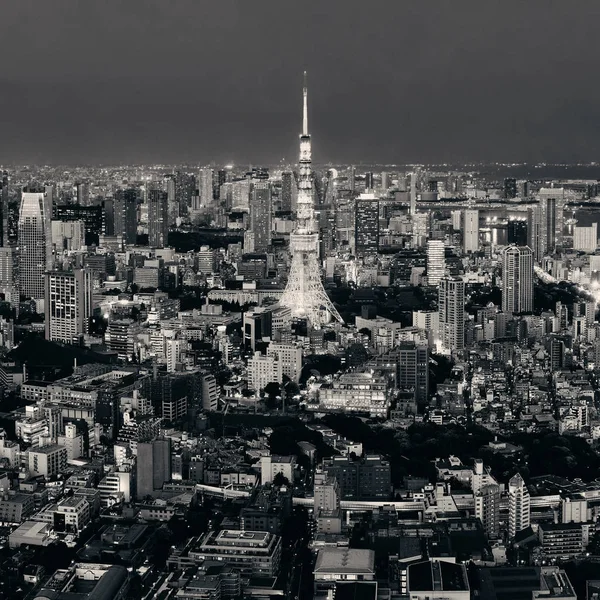 Torre Tóquio Vista Telhado Skyline Urbano Noite Japão — Fotografia de Stock