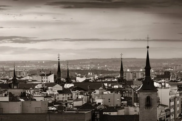 Madrid Hustak Utsikt Byen Skyline Spania – stockfoto