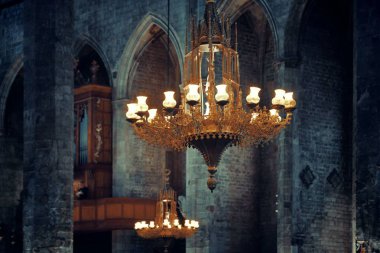 Santa Maria del Mar Bazilikası İspanya Barselona 'da yakın plan