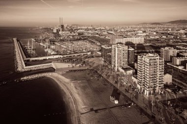 İspanya 'da Barselona Sahil İskelesi hava manzarası