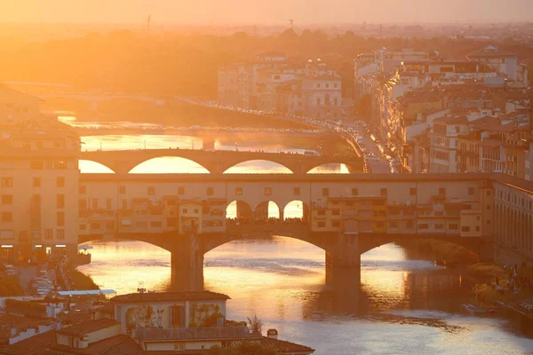 Firenze Városképe Piazzale Michelangelo Ból Naplementekor — Stock Fotó