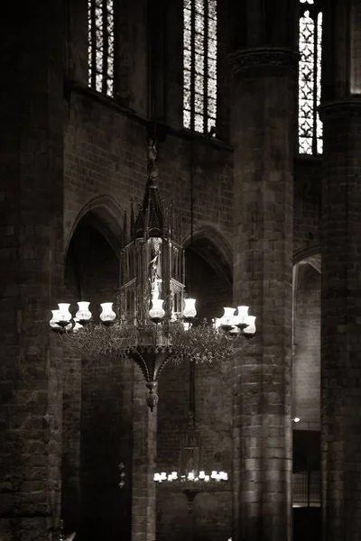 Basilique Santa Maria Del Mar Lampe Gros Plan Barcelone Espagne — Photo