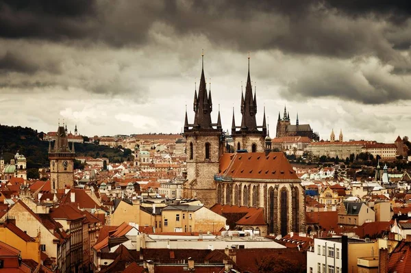 Vårfrukyrkan Innan Och Prag Skyline Utsikt Tjeckien — Stockfoto