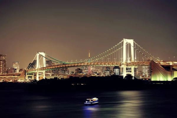 Baía Tóquio Com Ponte Arco Íris Japão — Fotografia de Stock