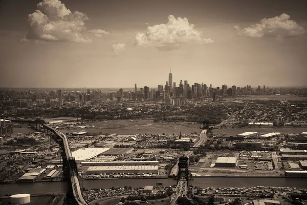 Downtown New York City Vista Aérea Com World Trade Center — Fotografia de Stock