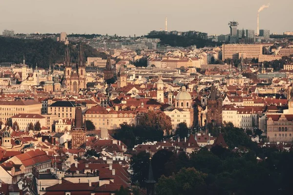 Vista Panorámica Del Horizonte Praga Con Edificios Históricos República Checa — Foto de Stock