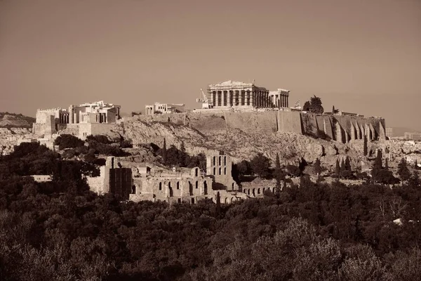 Acrópole Ruínas Históricas Topo Montanha Atenas Grécia — Fotografia de Stock