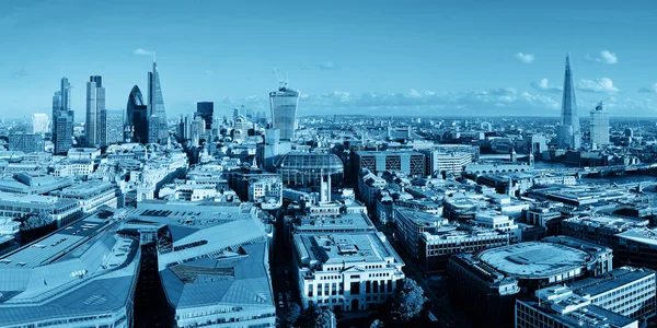 ロンドン市内の屋上からのパノラマ都市建築と黒と白 — ストック写真