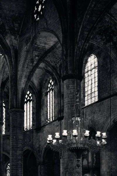 Basílica Santa Maria Del Mar Lâmpada Closeup Barcelona Espanha — Fotografia de Stock