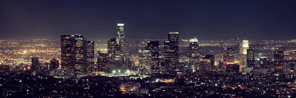 Los Angeles Centrum Van Gebouwen Nacht — Stockfoto