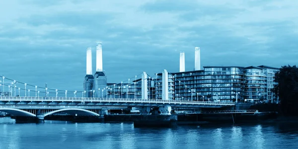 Panorama Central Elétrica Battersea Sobre Rio Tamisa Como Famoso Marco — Fotografia de Stock