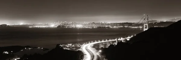 Golden Gate Bridge São Francisco Panorama Noturno — Fotografia de Stock