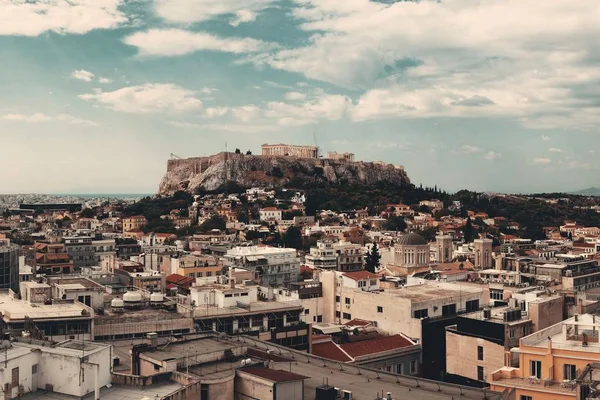 Θέα Στον Ορίζοντα Της Αθήνας Ελλάδα — Φωτογραφία Αρχείου