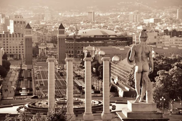 Landmärket Placa Espanya Barcelona Spanien — Stockfoto