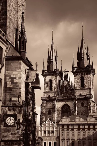 Kościół Najświętszej Marii Panny Przed Rynku Starego Miasta Pradze Czechy — Zdjęcie stockowe