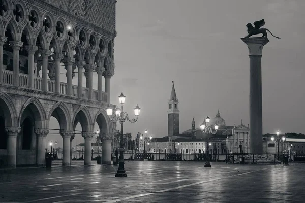 Piazza San Marco Notte Con Architetture Storiche Chiesa San Giorgio — Foto Stock