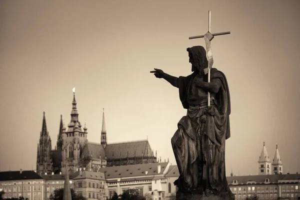 查理大桥雕像特写镜头在布拉格捷克共和国 — 图库照片