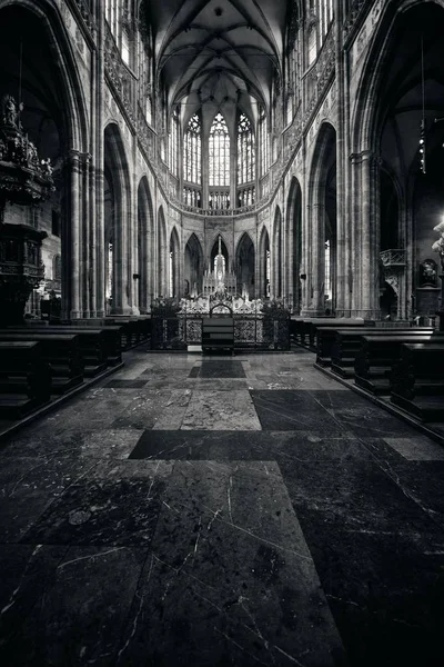 Wnętrze Katedry Wita Zamku Praskim Republika Czeska — Zdjęcie stockowe