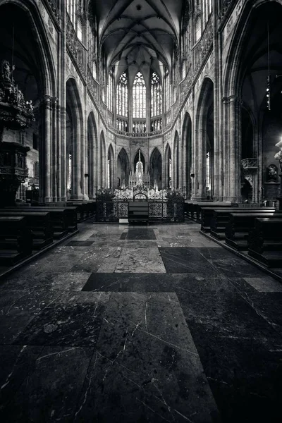 Vue Intérieure Cathédrale Saint Vitus Prague Château République Tchèque — Photo