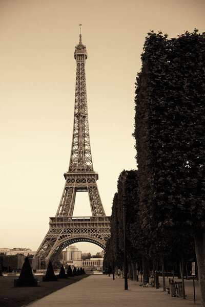 Eiffel Tower as the famous city landmark in Paris