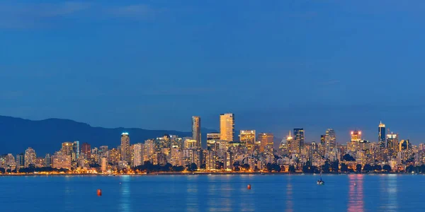 Vancouver Város Városképe Éjjel — Stock Fotó