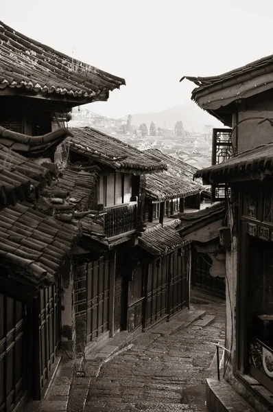 Vecchia Vista Sulla Strada Lijiang Yunnan Cina — Foto Stock