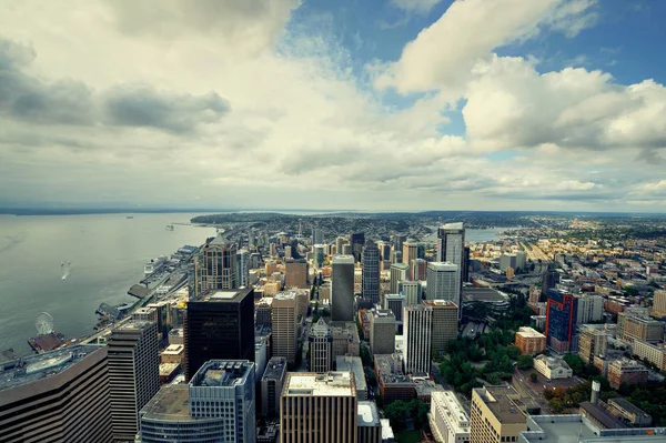 Seattle Vista Panoramica Sul Tetto Con Architettura Urbana — Foto Stock