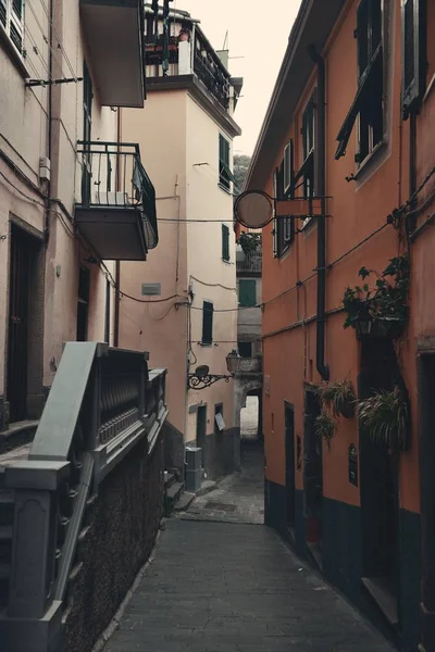 Τυπική Άποψη Σοκάκι Στο Riomaggiore Στο Cinque Terre Ιταλία — Φωτογραφία Αρχείου