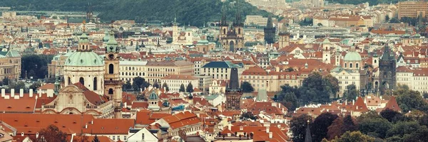Вид Крышу Панорамой Исторических Зданий Чехии — стоковое фото
