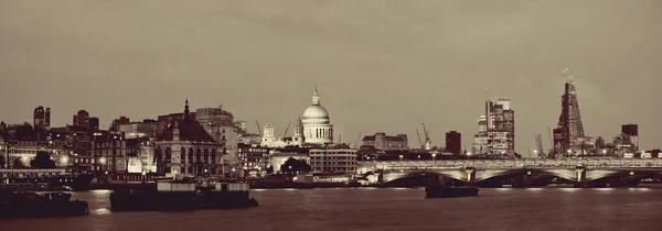 London Skyline Night Bridge Pauls Cathedral Thames River — Stock Photo, Image