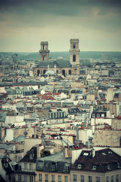 Notre Dame Katedrali Nin Paris Çatı Manzarası — Stok fotoğraf