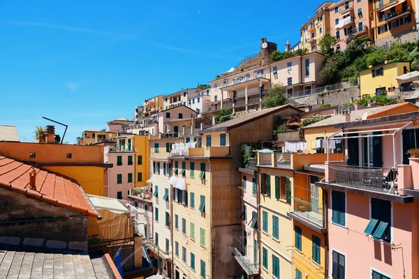 Вид Дах Riomaggiore Cinque Terre Італія — стокове фото
