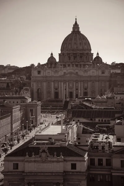 Basílica São Pedro Cidade Vaticano Preto Branco — Fotografia de Stock