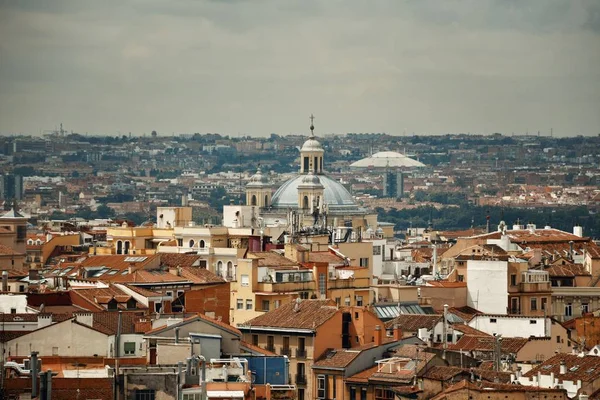 Madrids Takutsikt Över Stadens Skyline Och Den Kungliga Basilikan San — Stockfoto