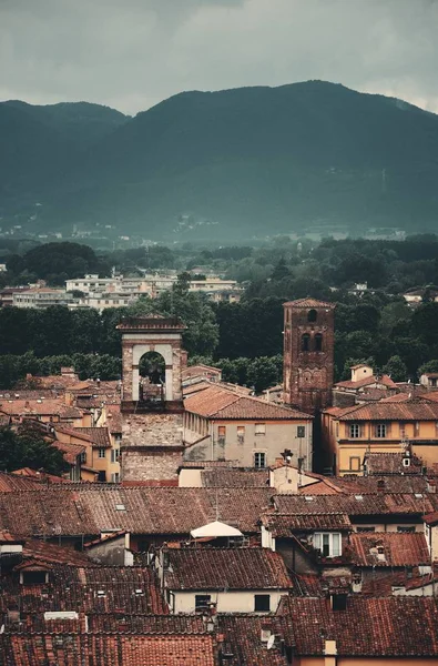 Lucca Vue Sur Toit Avec Des Toits Rouges Bâtiments Historiques — Photo