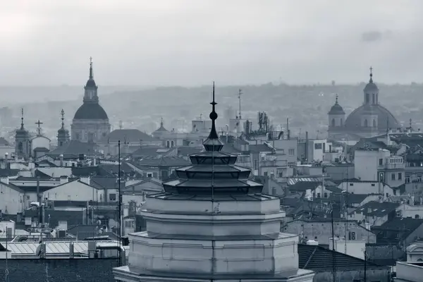 Madrid Uitzicht Het Dak Van Skyline Van Stad Spanje — Stockfoto