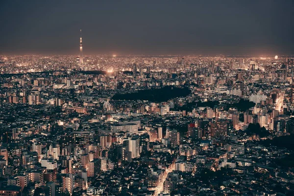 Tokyo Skytree Skyline Urbain Vue Sur Toit Nuit Japon — Photo