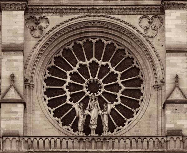 Notre Dame Paris Close Seup View Famous City Landmark — стоковое фото