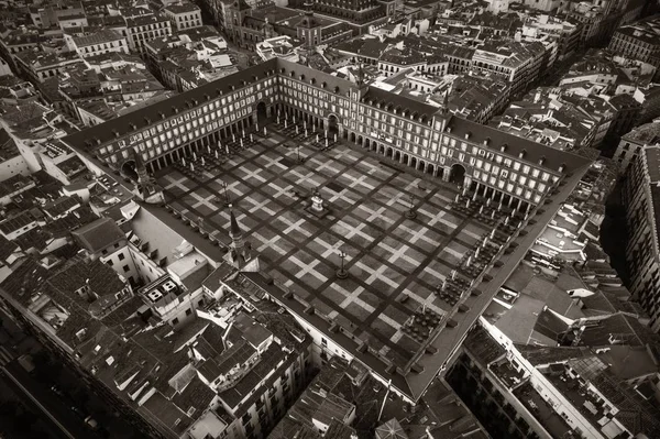 Madrid Plaza Mayor Vue Aérienne Avec Des Bâtiments Historiques Espagne — Photo