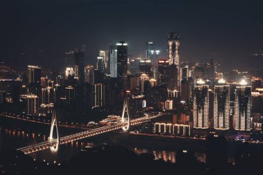 Chongqing bridge night clipart