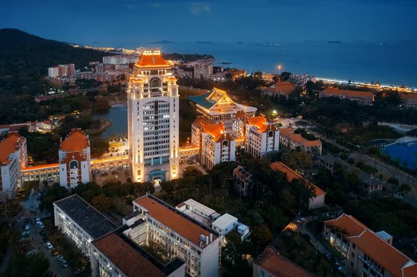 Letecký pohled na město Xiamen — Stock fotografie
