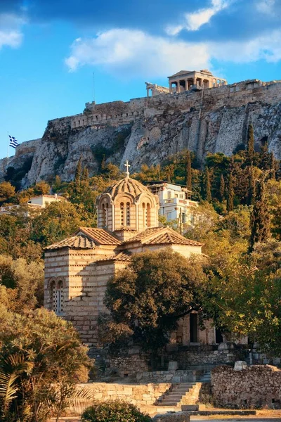 Antike Agora und Akropolis — Stockfoto