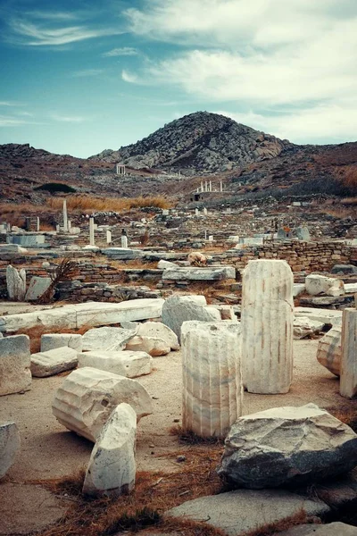 Historyczne ruiny w Delos — Zdjęcie stockowe