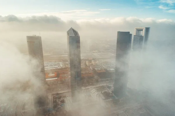 Madryt Financial Business District widok z lotu ptaka — Zdjęcie stockowe