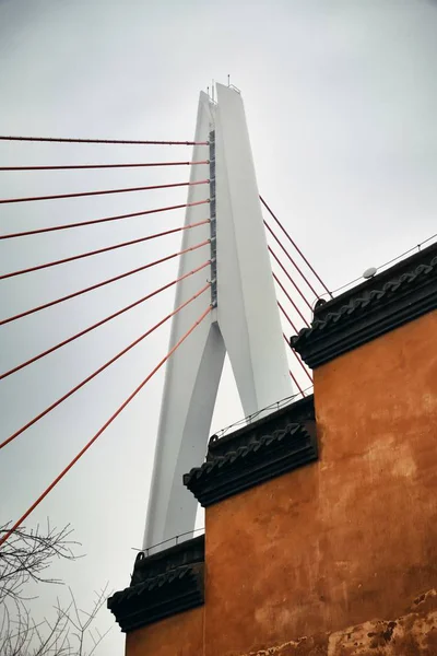 Chongqing köprü eski ev — Stok fotoğraf