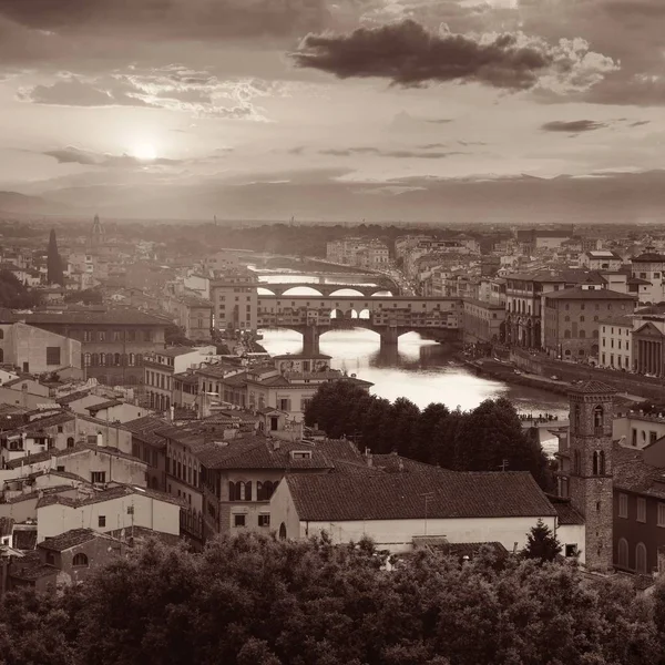 Zachód słońca panoramę Florencji — Zdjęcie stockowe